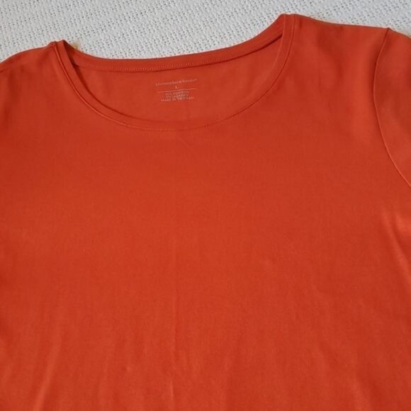 Christopher & Banks Fall Color Sz. L Burndt Orange SS Crew T-Shirt - Picture 2 of 6